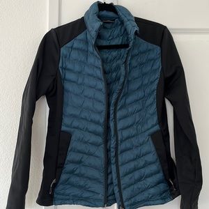 32 degree heat blue and black light puffer jacket. Small